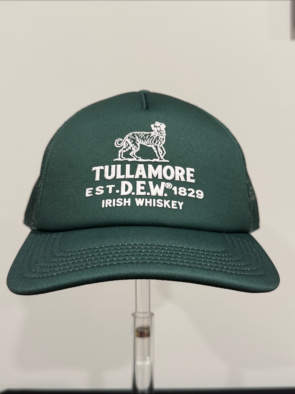 Vintage Style Tullamore D.E.W. Irish Whiskey Trucker Hat Forest Green Snapback